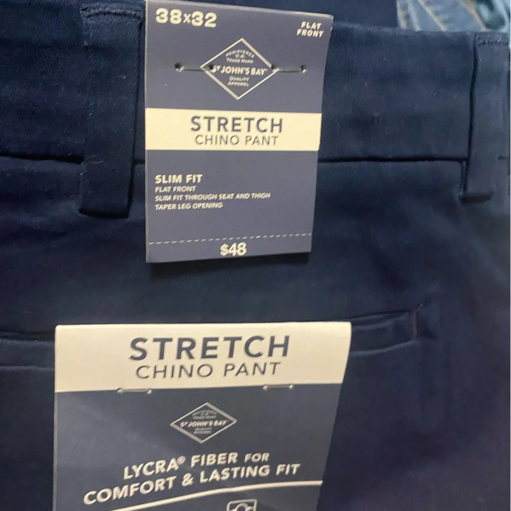 George Stretch Trousers in Dark Blue - Picture 1 of 3